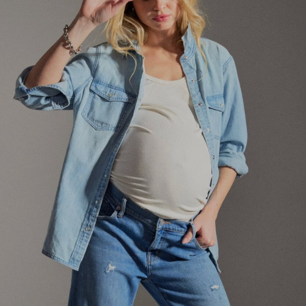 Denim maternity shirt